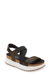 Otbt Sierra Platform Wedge Sandal In Black