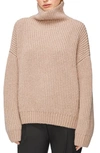 Anine Bing Sydney Funnel Neck Wool & Alpaca Blend Sweater In Camel