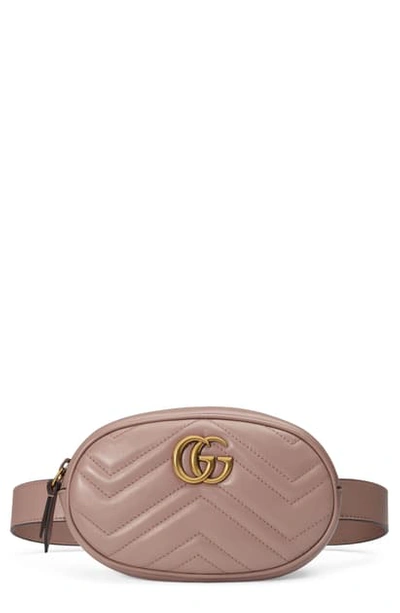 Gucci Gg Matelasse Leather Belt Bag In Porcelain Rose