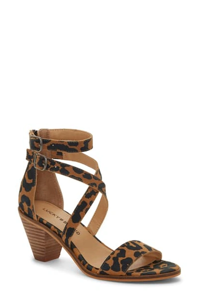 Lucky Brand Ressia Double Ankle Strap Sandal In Natural Suede