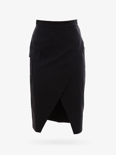 L'autre Chose Wrap-around Slit-detail Skirt In Black