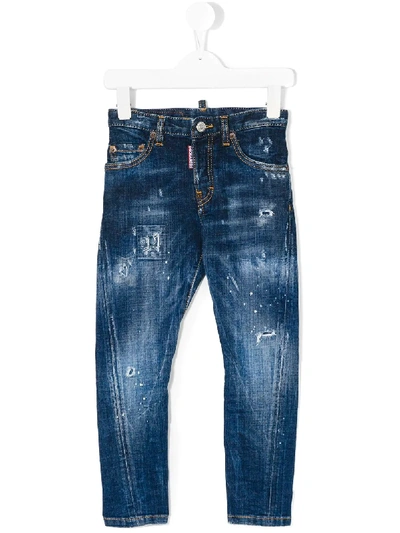 Dsquared2 Kids' Distressed Jeans In Blue
