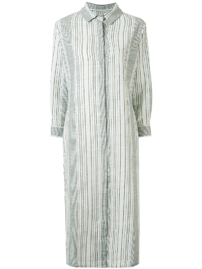 Bambah Striped Mednia Shirt Dress In Green