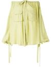 Bambah Off The Shoulder Balloon Top In Green