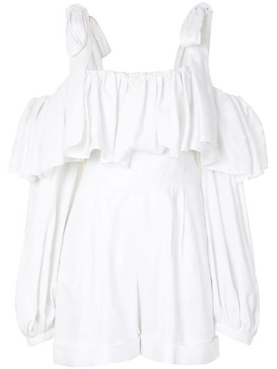 Bambah Off The Shoulder Playsuit In White