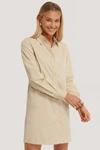 AFJ X NA-KD Shirt Dress Beige