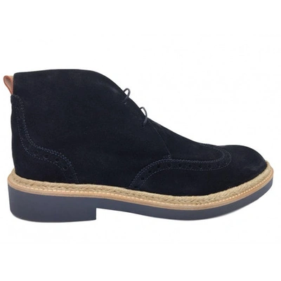 Pre-owned Louis Vuitton Navy Suede Boots