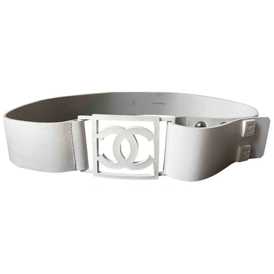 Pre-owned Chanel White Leather Belt