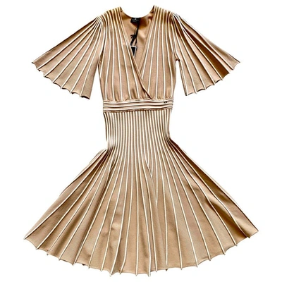 Pre-owned Elisabetta Franchi Mid-length Dress In Camel