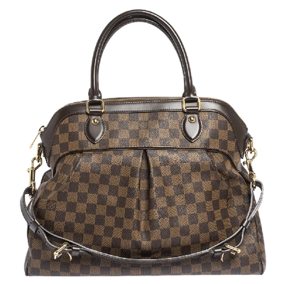 Pre-owned Louis Vuitton Damier Ebene Canvas Trevi Gm Bag In Brown