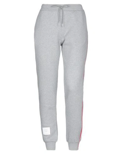 THOM BROWNE THOM BROWNE WOMAN PANTS GREY SIZE 0 COTTON, ELASTANE