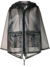 Dsquared2 Transparent Short Parka In Black
