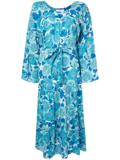 Bambah Sunflower Cotton Kaftan In Blue