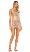 Superdown Alana Open Knit Dress In Toast