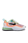 NIKE AIR MAX 270 REACT SE 运动鞋 – LIGHT ARTIC PINK  BLACK ORANGE  PULSE WHITE  VAPOR GREEN & ORACLE AQUA,NIKR-WZ240