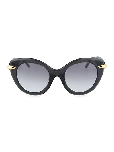 Pomellato 52mm Rounded Cat Eye Sunglasses In Black
