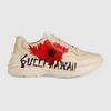 GUCCI WOMEN'S GUCCI HAWAII PRINT RHYTON SNEAKER