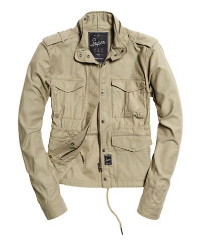 Superdry Mono Utility Cropped Jacket In Beige