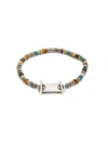 MCOHEN 9MM STERLING SILVER BEADED BRACELET MULTICOLOR