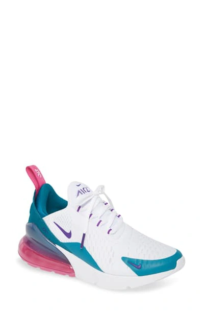 Nike Air Max 270 Premium Sneaker In White/ Voltage Purple