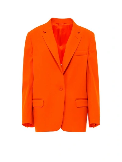 Attico Oversized Wool-blend Gabardine Blazer In Orange