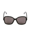 Gucci 57mm Rectangular Sunglasses In Black
