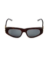Balenciaga 53mm Rectangular Sunglasses In Avana