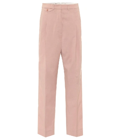 The Frankie Shop Pernille Woven Straight-leg Pants In Pink