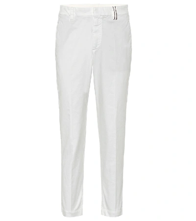 Brunello Cucinelli Mid-rise Stretch-cotton Pants In White