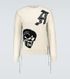 ALEXANDER MCQUEEN WOOL JACQUARD PATCHED SKULL jumper,P00478852