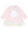 MONCLER BABY LOGO STRETCH-COTTON DRESS,P00494672
