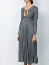 ALEXA CHUNG Key-hole Flared Dress Grey