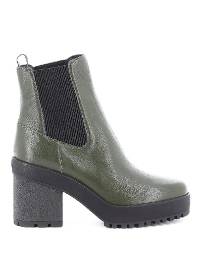 Hogan H475 Ankle Boots In Army Green In Dark Green