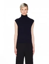 The Row Lenora Cashmere And Wool Top In Navy Blue