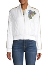 VERSACE EMBELLISHED SILK BOMBER,0400012523099