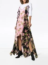 NATASHAZINKO Rose Print Silk Maxi Dress Multicolor