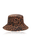GANNI LEOPARD-PRINT COTTON POPLIN BUCKET HAT,801765