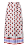 Valentino Pleated Printed Silk Midi Skirt In Print
