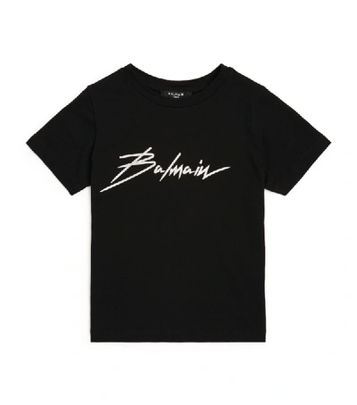 Balmain Kids Signature Logo T-shirt (4-16 Years) In Black