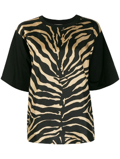 Moncler Zebra-print T-shirt In Black