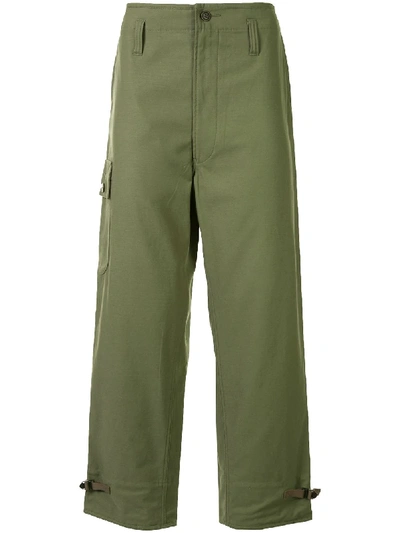 Junya Watanabe Buckle-detail Cargo Trousers In Green