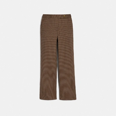 Coach Check Trousers In Brown - Size 02