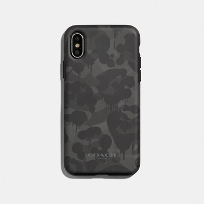 Coach Iphone X/xs Case With Camo Print In Black - Size One