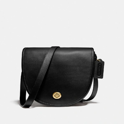 Coach Turnlock Saddle Crossbody In Black