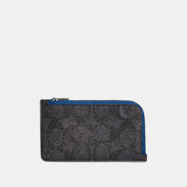 Coach Lzip Card Case In Colorblock Signature Canvas