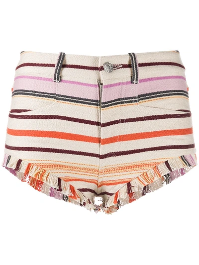Isabel Marant Campinas Striped Shorts In Neutrals
