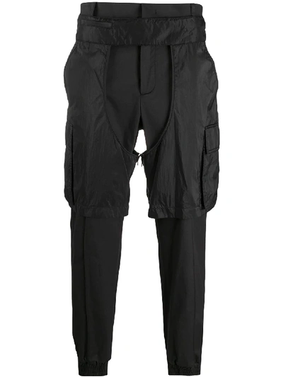 Juunj Detachable Panel Trousers In Black