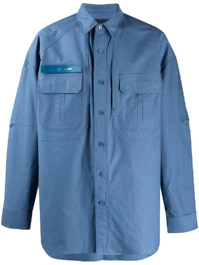 Juunj Detachable Patch Shirt In Blue