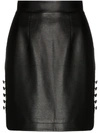 MATERIEL HIGH-WAISTED FAUX LEATHER MINI SKIRT