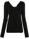 WOLFORD V-NECK LONG SLEEVE TOP